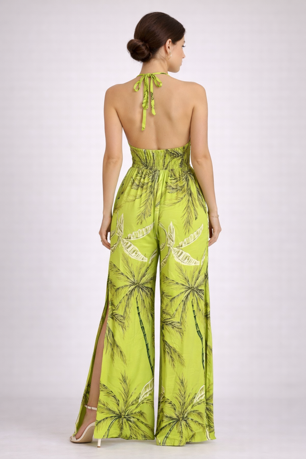 Tropical Lime Wide-Leg Jumpsuit