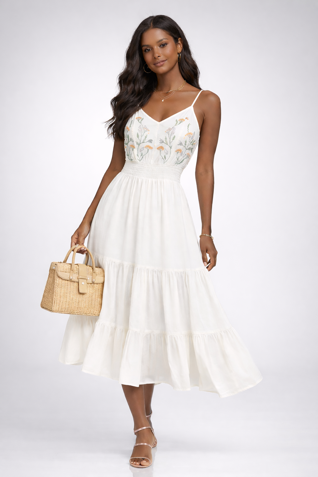 The Daisy Embroidered Midi Dress