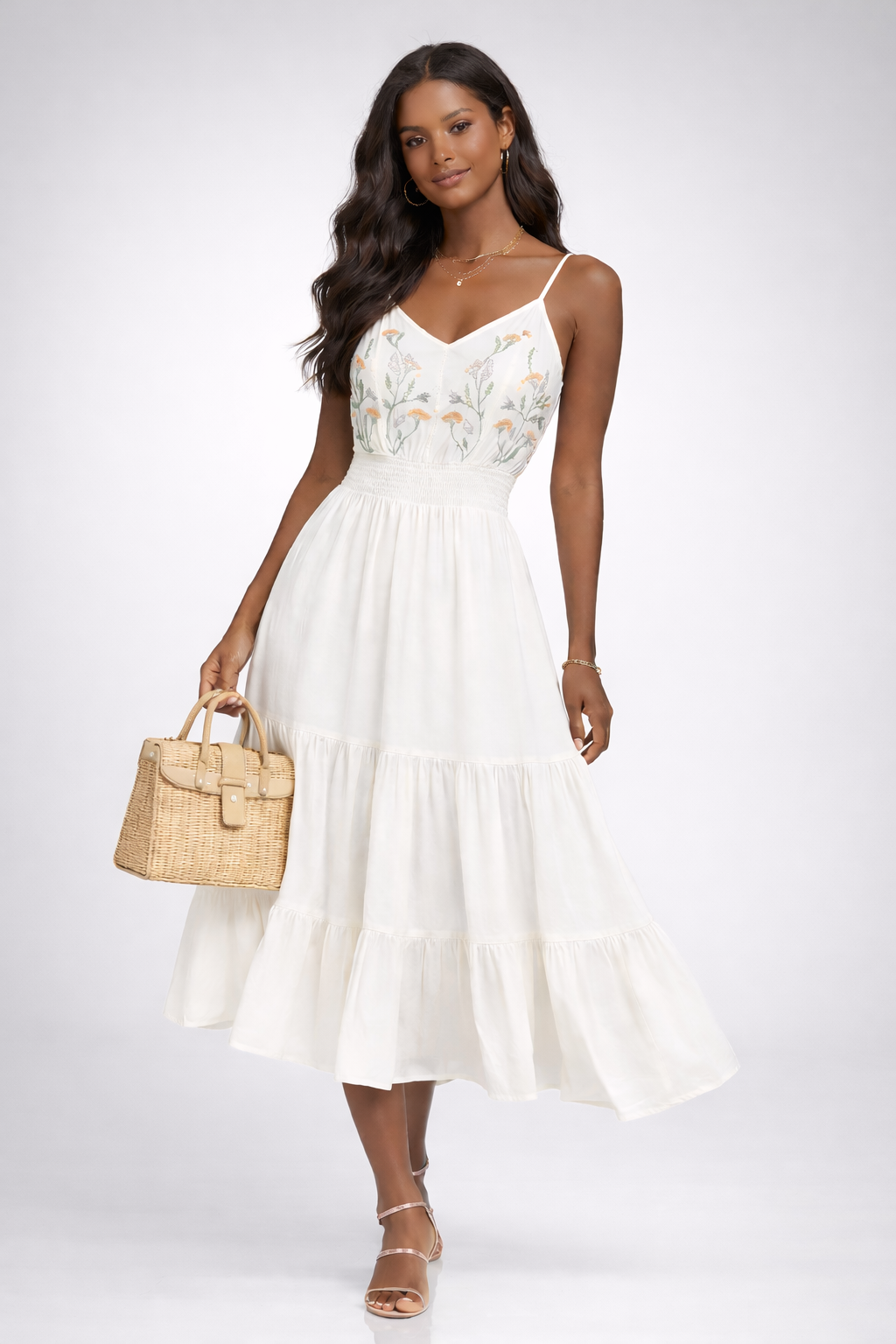 The Daisy Embroidered Midi Dress