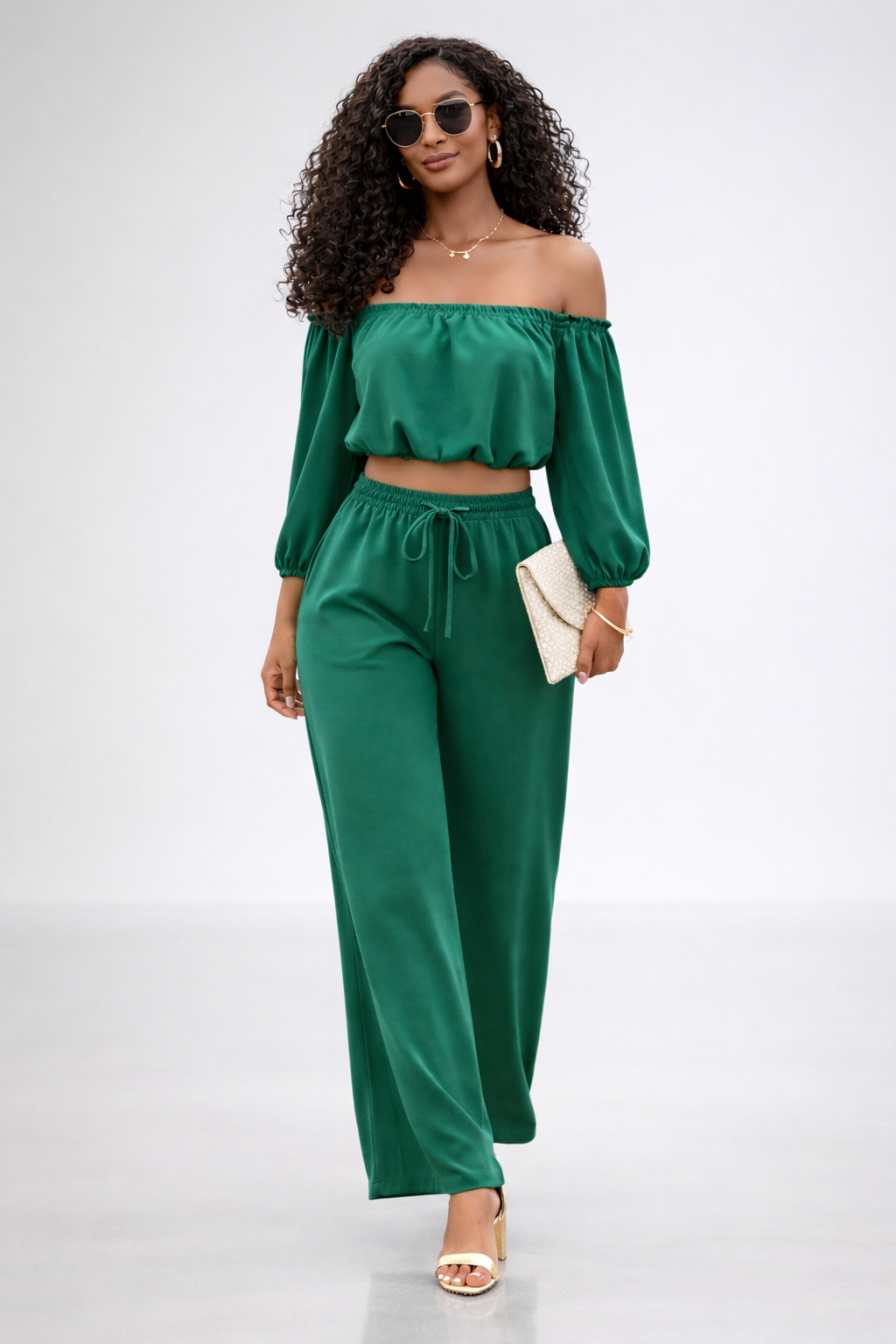 Emerald Bardot Lounge Co-ord Set