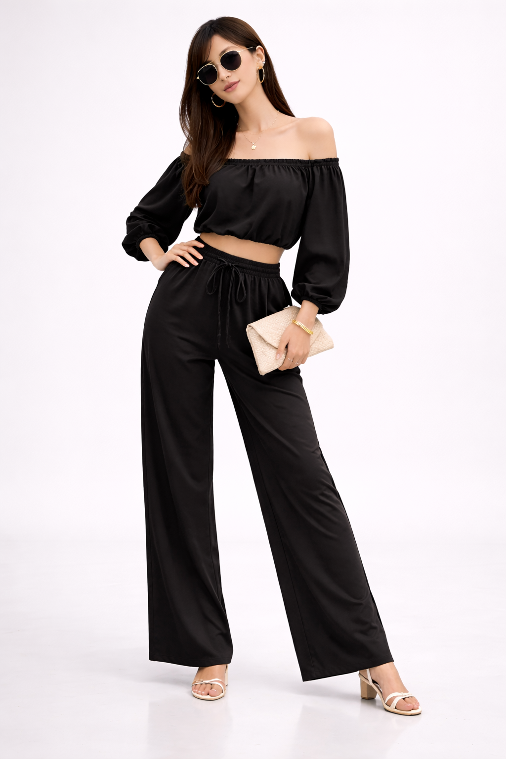 Midnight Bardot Lounge Co-ord Set