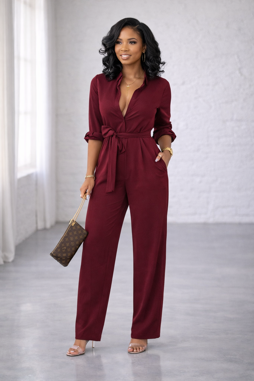 The Stella Wine Jumpsuit
