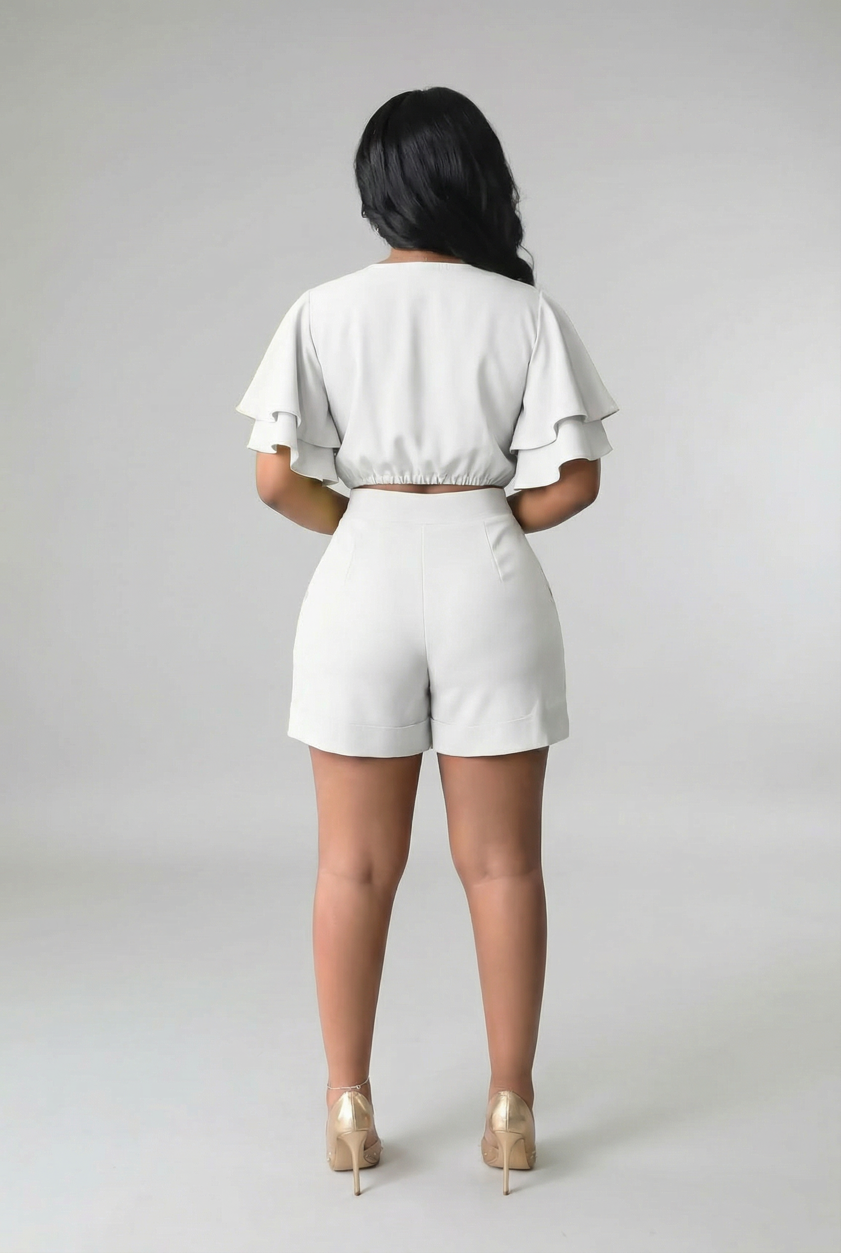 Cloud White Ruffle Co-ord Set
