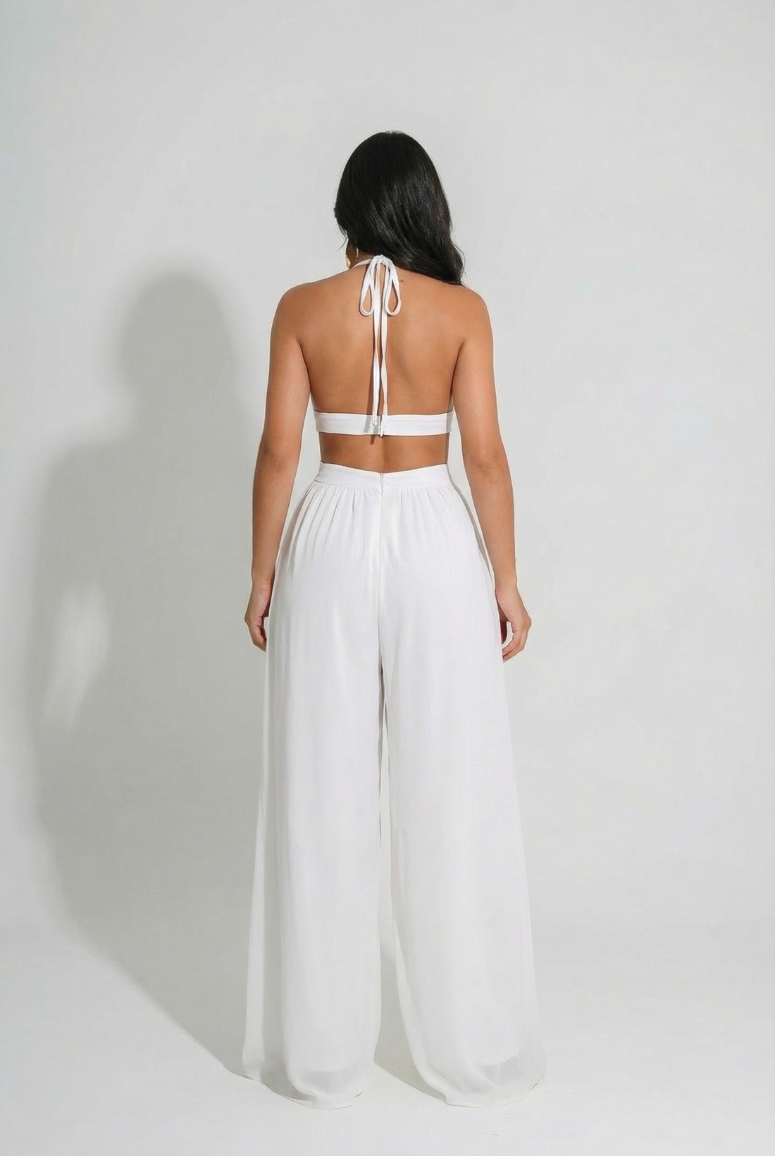 Athena Wide-Leg Halter Jumpsuit