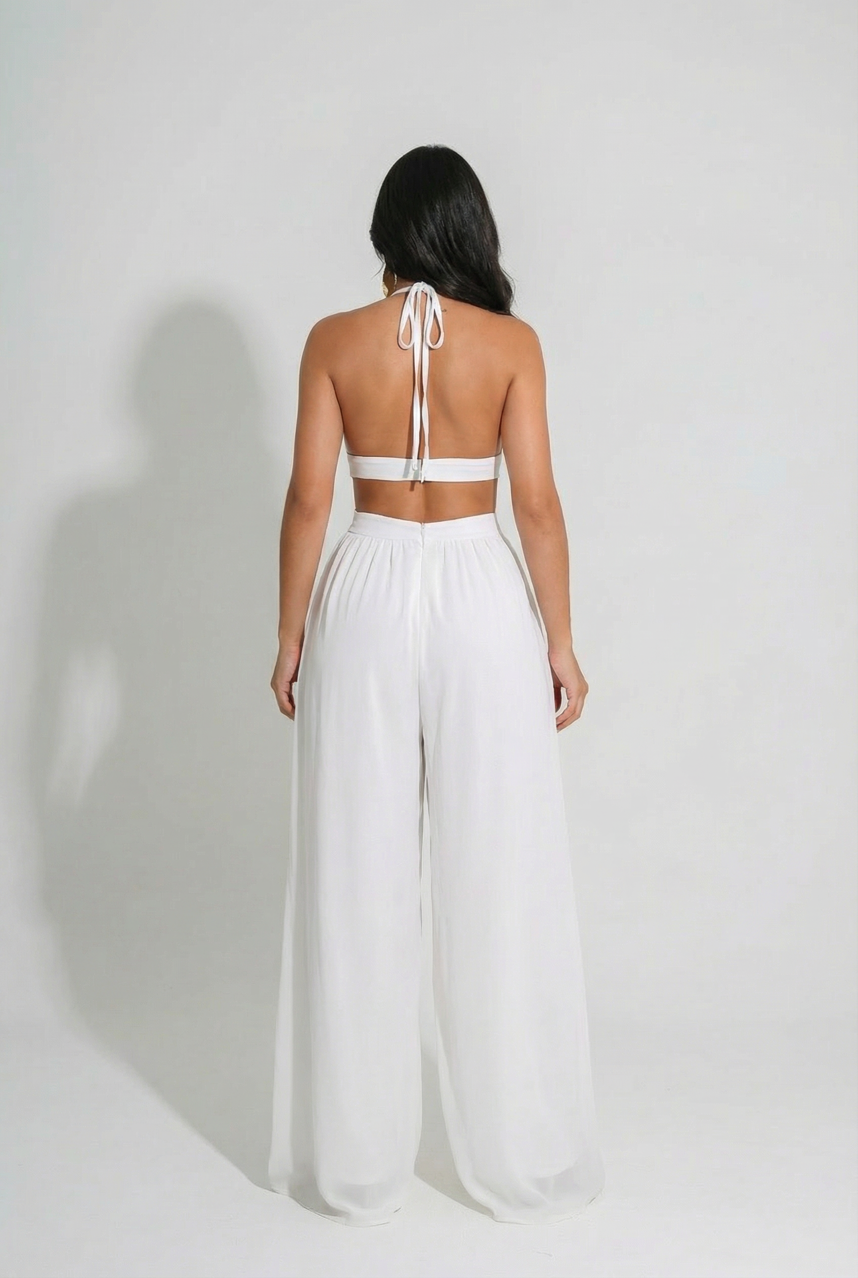 Athena Wide-Leg Halter Jumpsuit
