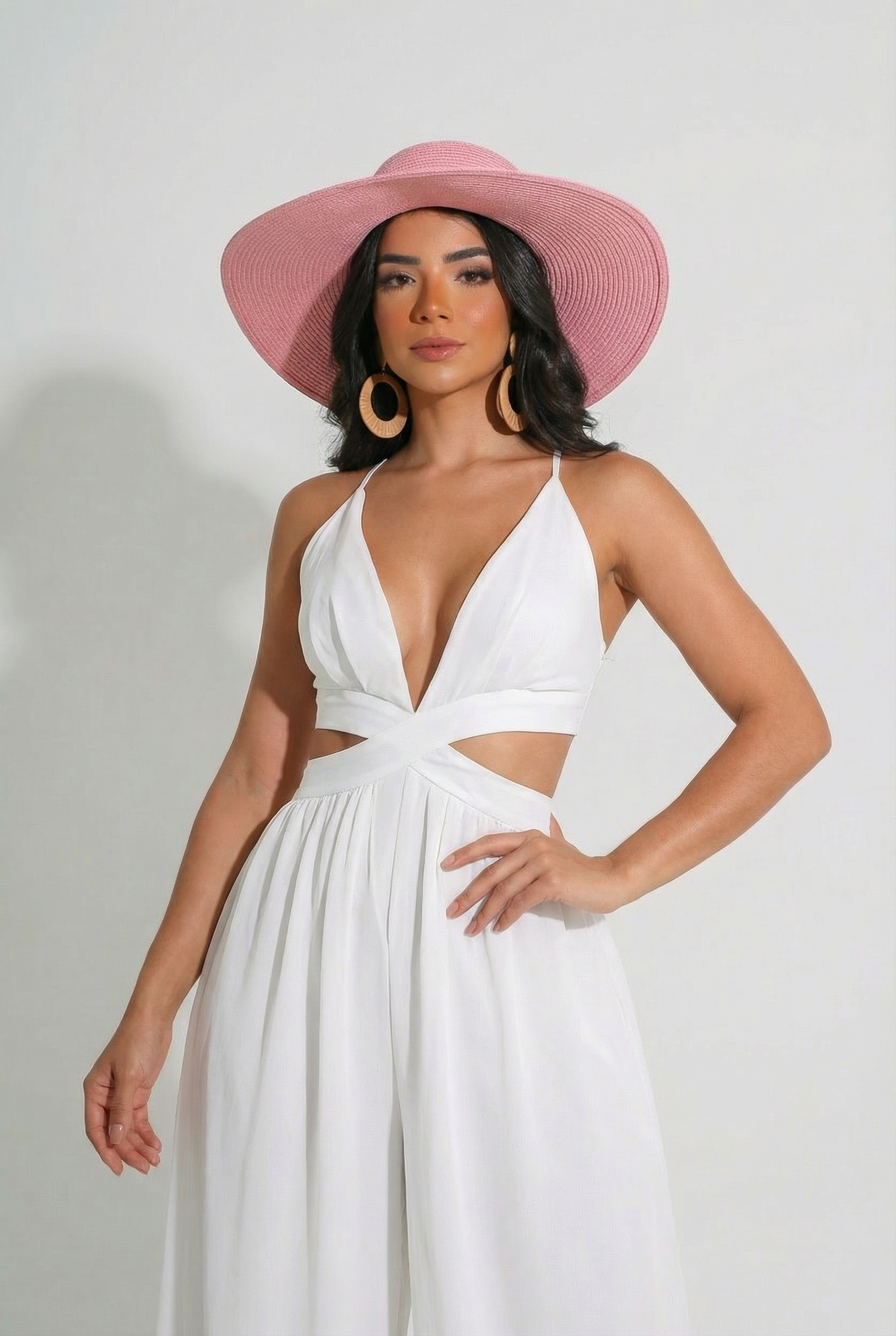 Athena Wide-Leg Halter Jumpsuit