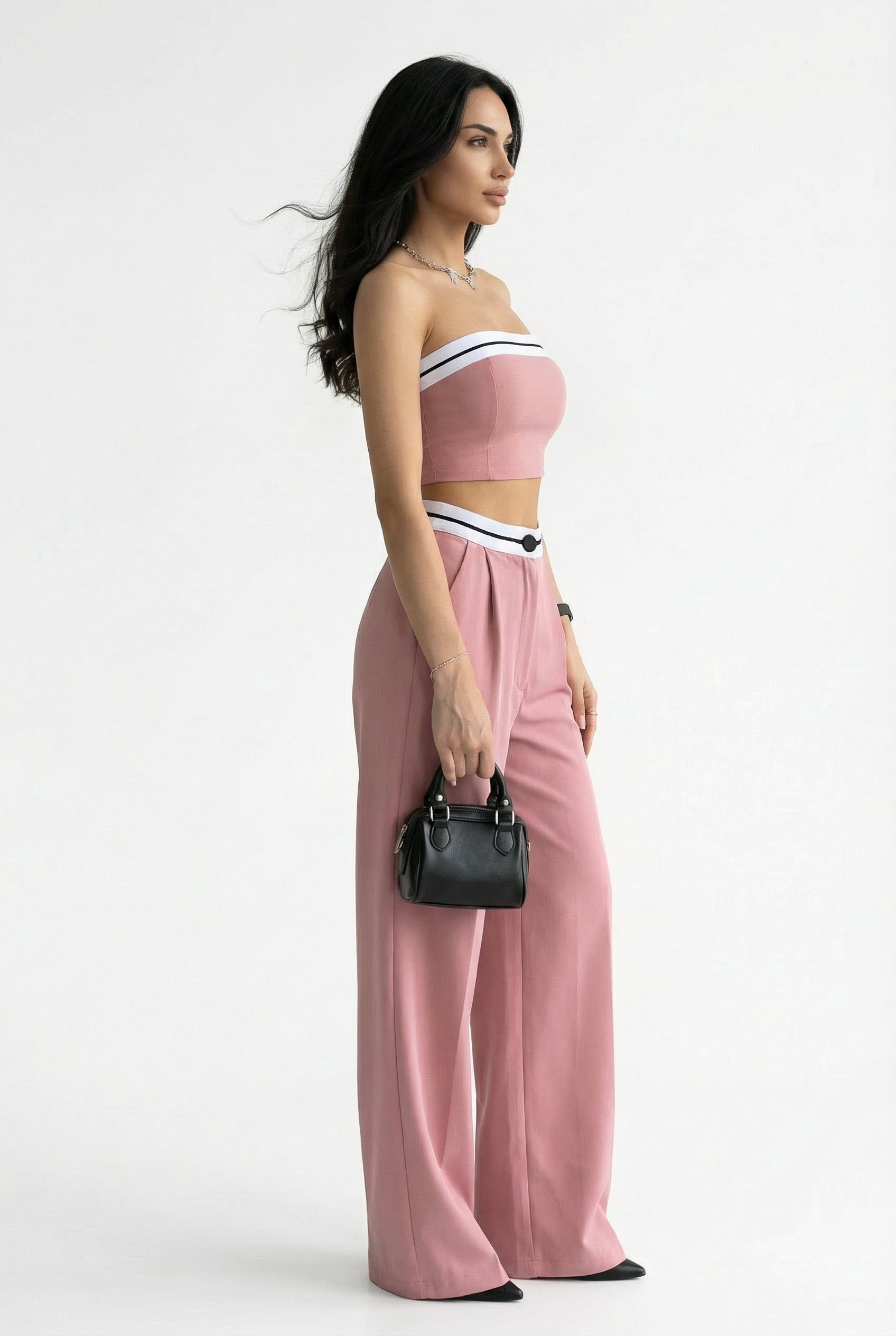 Mauve Contrast Trim Co-ord Set