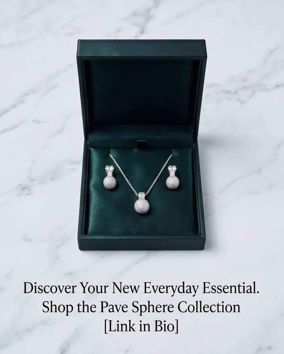 Elegant Silver Jewelry Set with Pendant Necklace and Matching Earrings