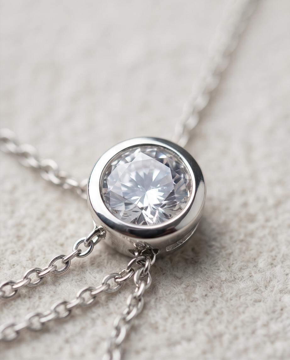 Classic Silver‑Tone Necklace and Stud Earrings Fashion Set