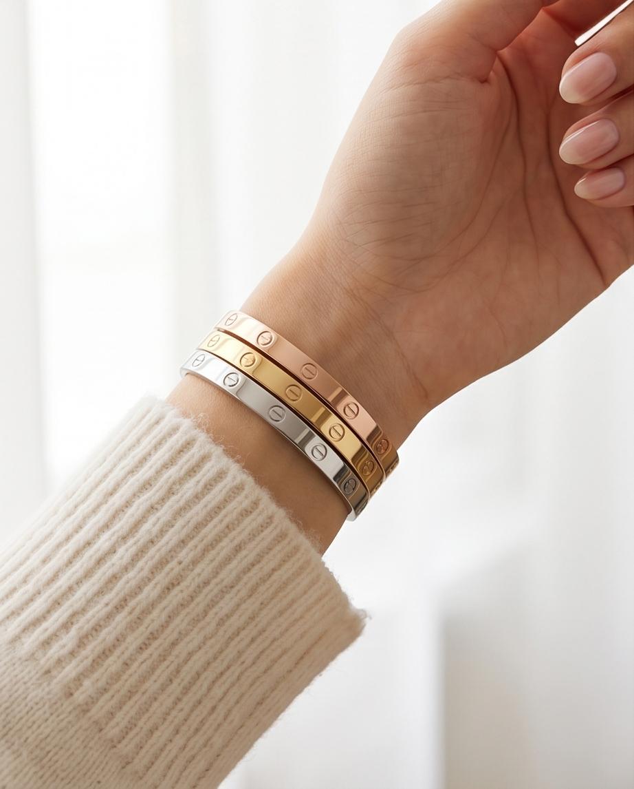 Modern stacked bangle bracelets