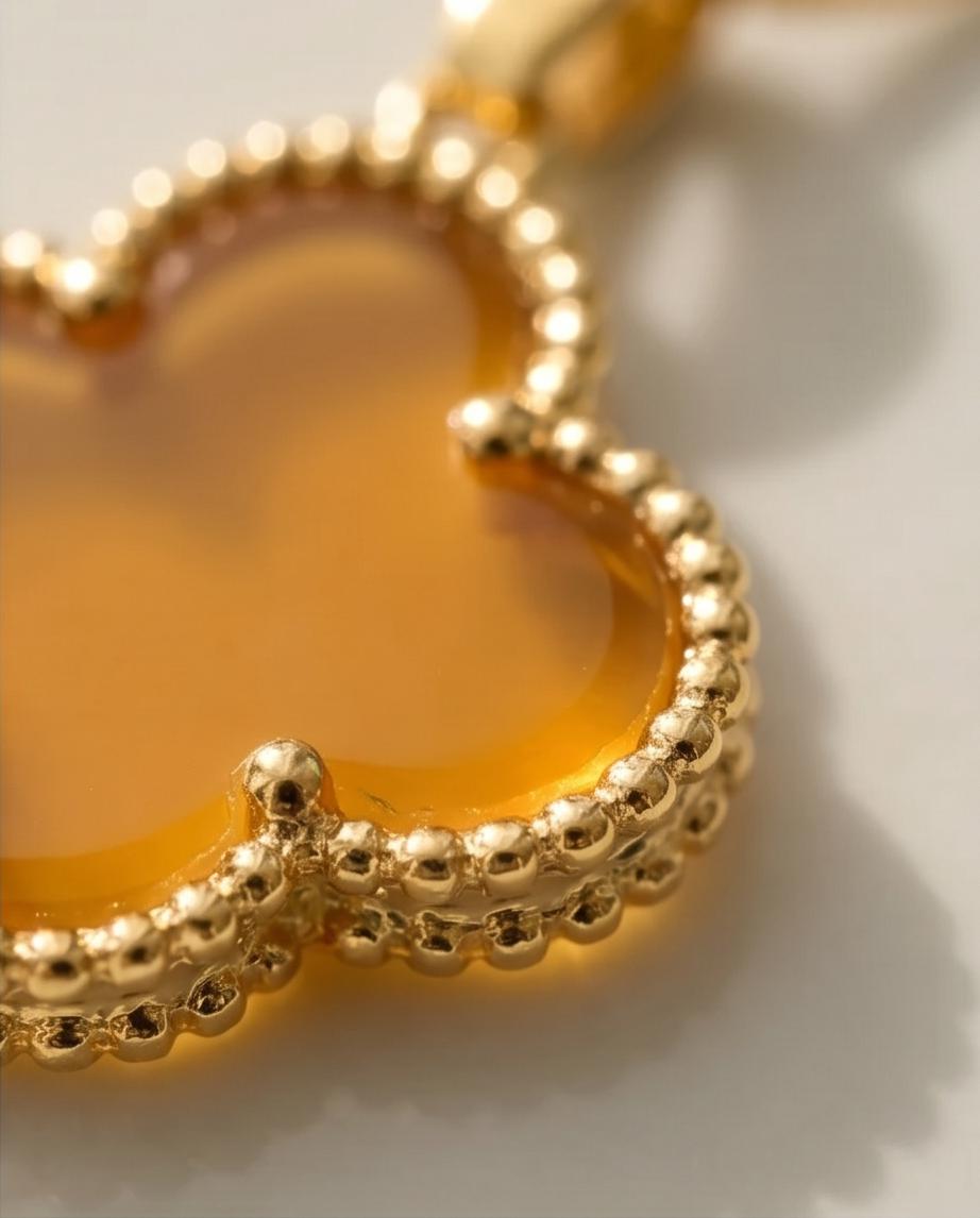 Gold‑Tone Clover Pendant Necklace