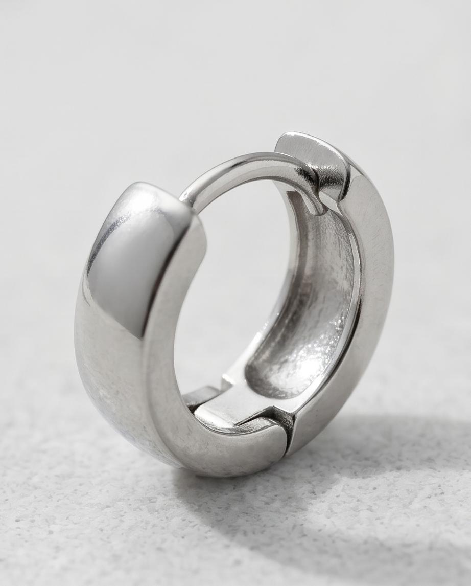 Little/ Small/ Tiny Silver‑Tone Huggie Hoop Earrings