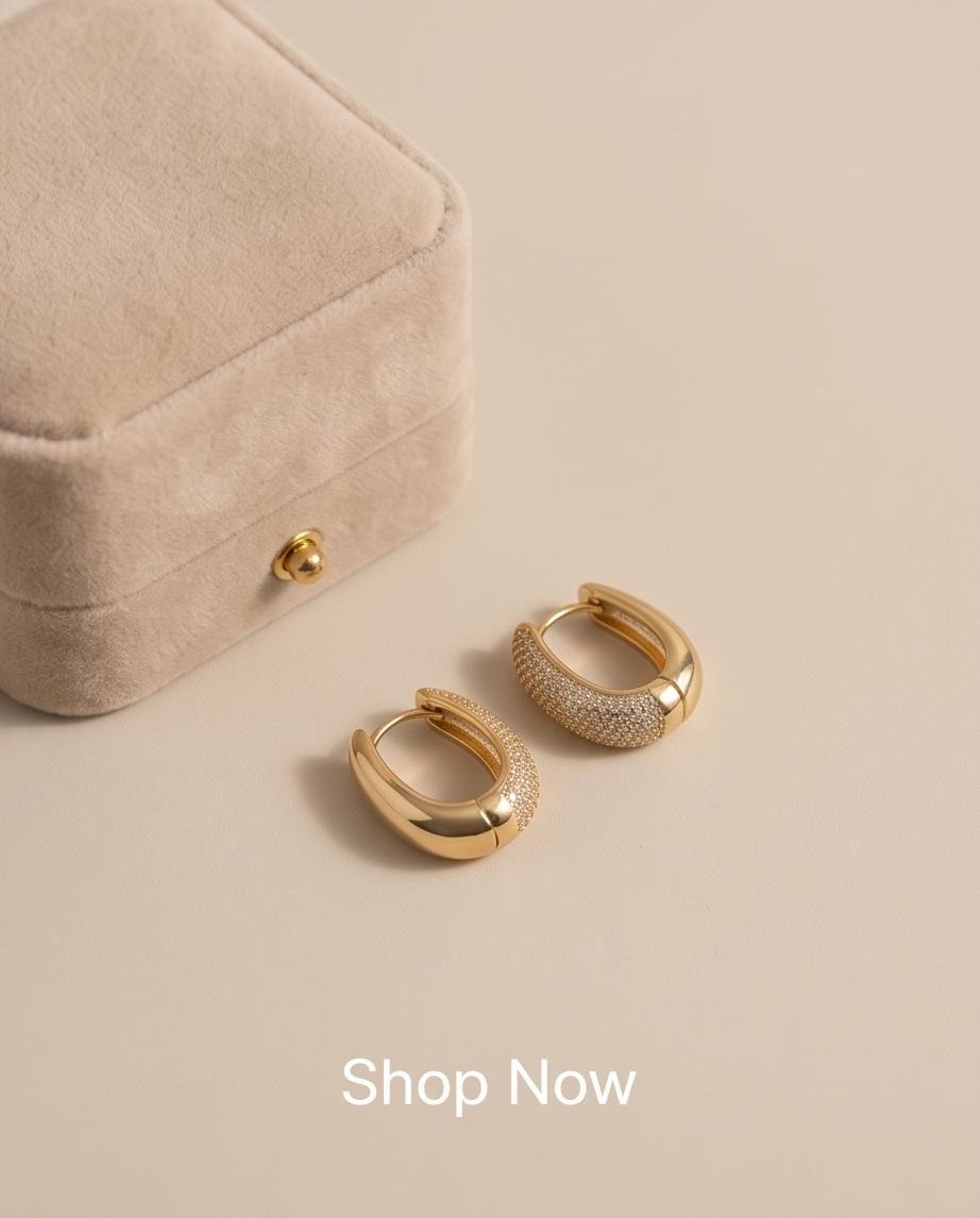 Pavé Cristal Gold-Tone Hoop Earrings