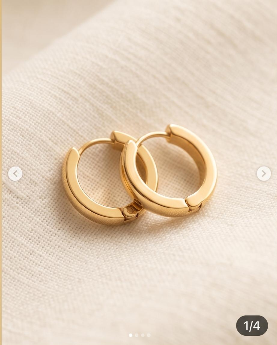 Classic Polished Gold-Tone Hoop Earrings