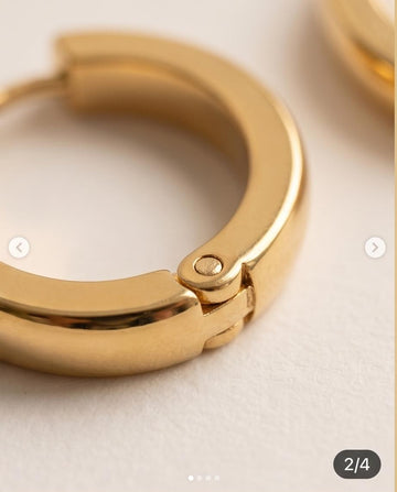 Classic Polished Gold-Tone Hoop Earrings