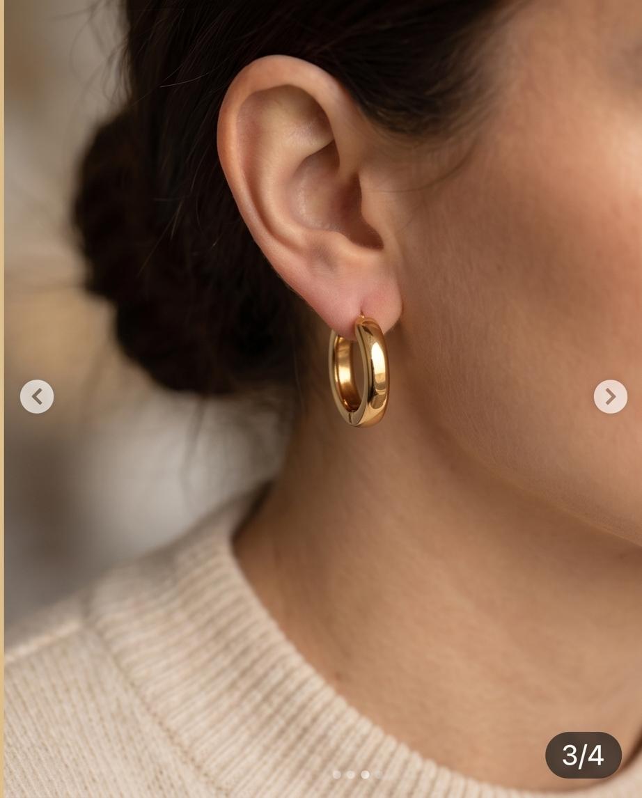Classic Polished Gold-Tone Hoop Earrings