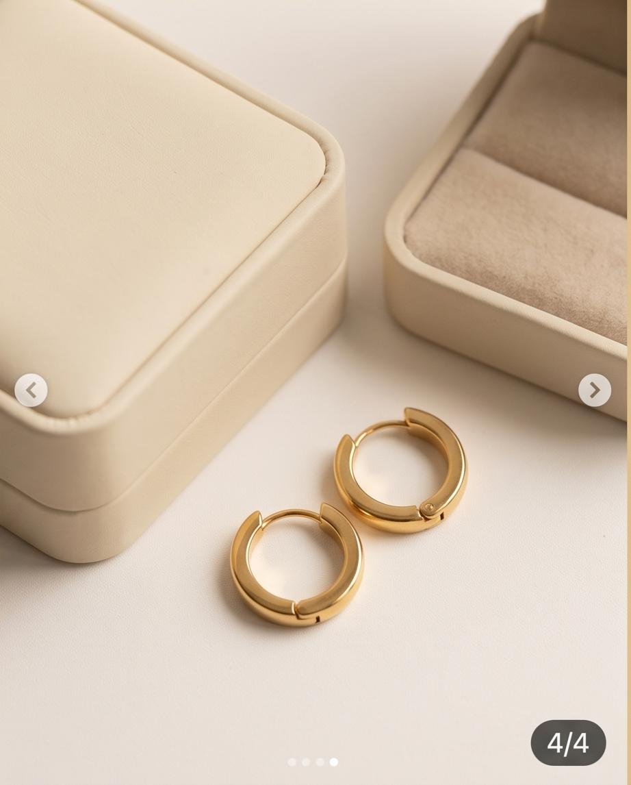 Classic Polished Gold-Tone Hoop Earrings