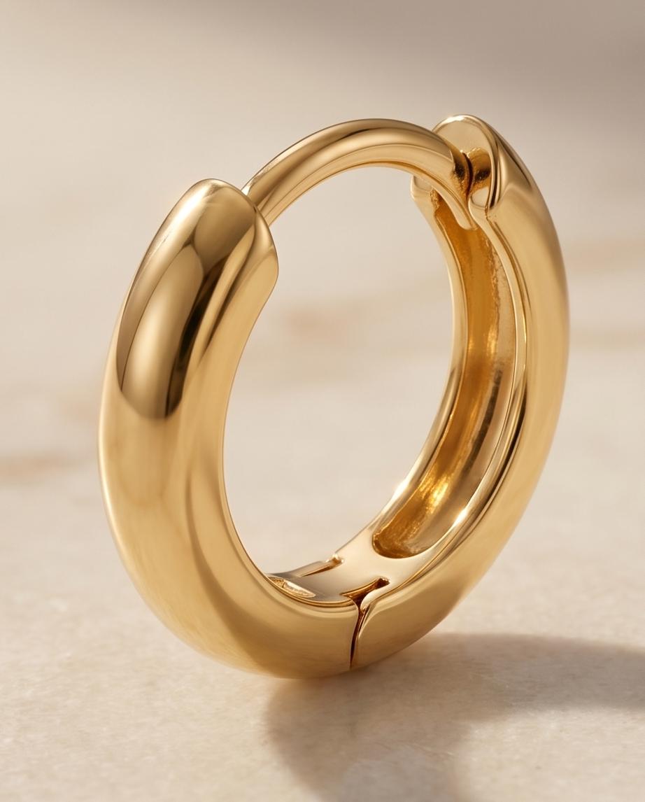 Little/Small/ Tiny Classic Polished Gold-Tone Hoop Earrings