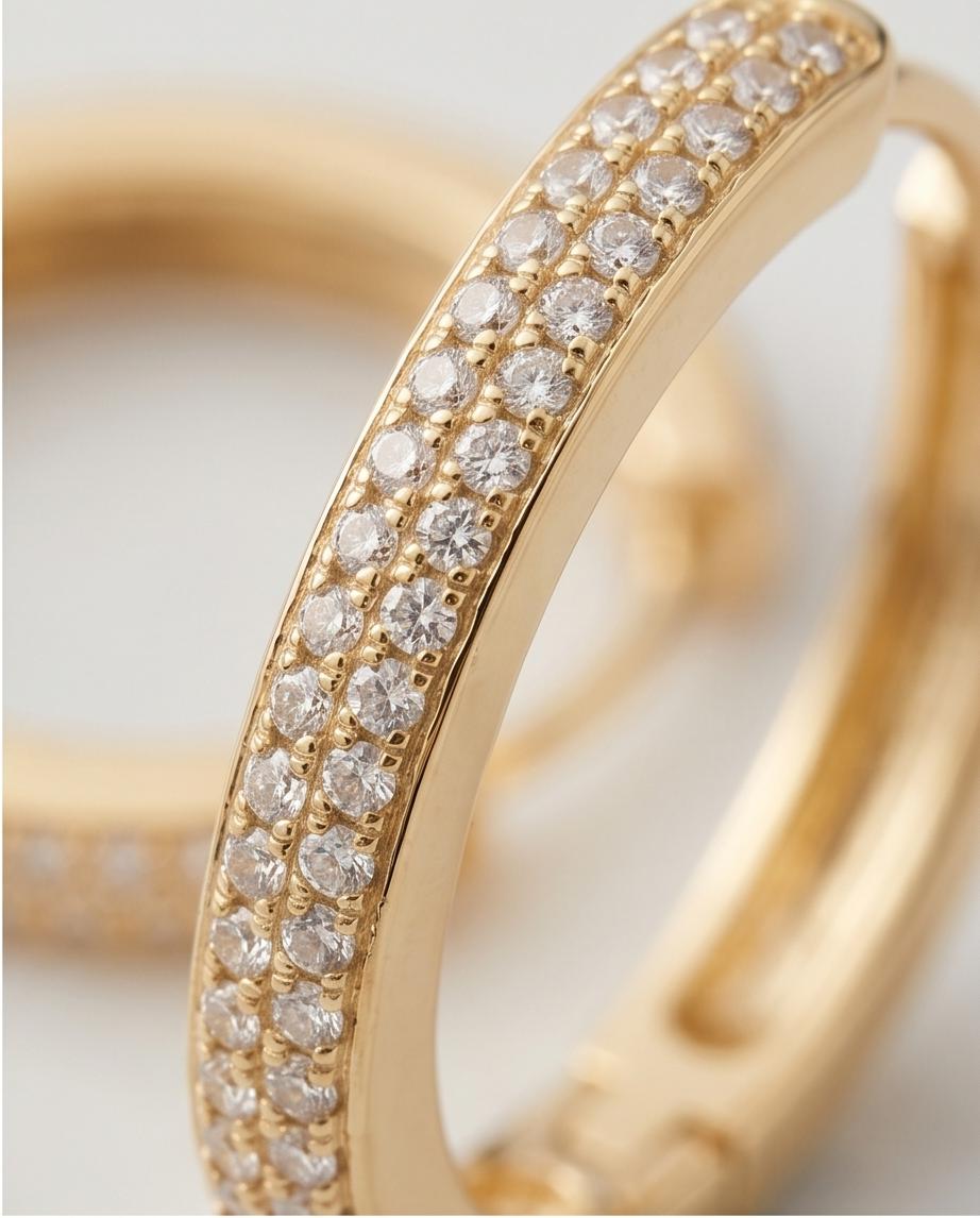 Pavé Crystal Gold-Tone Hoop Earrings