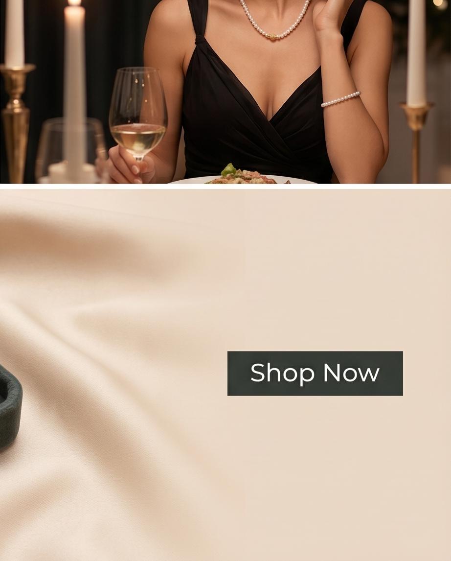 Classic Pearl Necklace with Gold‑Tone Center Detail & Pavé Stud Earrings Set