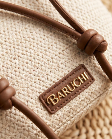 Woven Canvas Tote Bag with Knot Handles