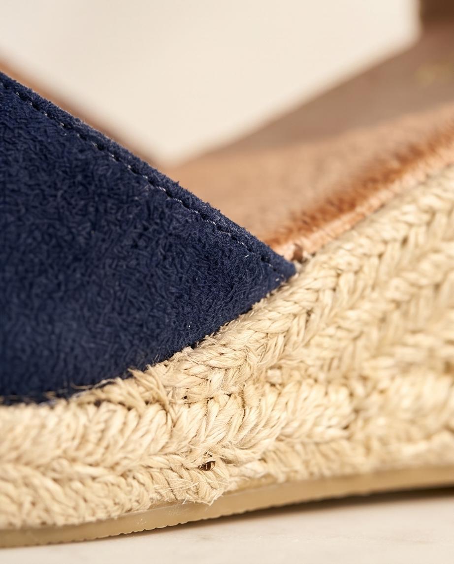Navy Espadrille Wedge Sandals